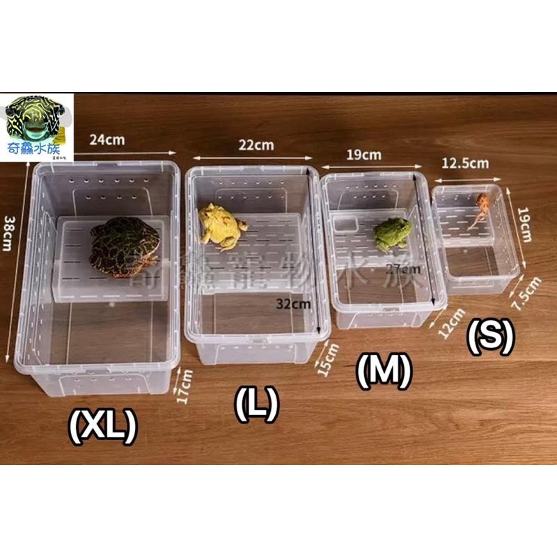 奇鱻水族【乾濕分離飼養盒】S，角蛙飼養 守宮 螃蟹 蠑螈 昆蟲 爬蟲 小寵物 角蛙飼養盒 爬蟲盒 昆蟲盒-細節圖3