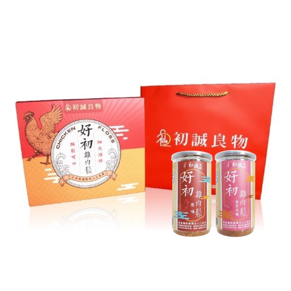 【初誠良物】好初雞肉鬆2入禮盒(200g/罐_原味+海苔芝麻+三星蔥_三種口味可選)-規格圖7