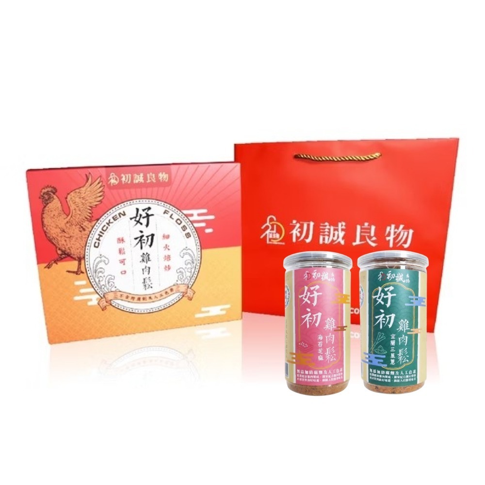 【初誠良物】好初雞肉鬆2入禮盒(200g/罐_原味+海苔芝麻+三星蔥_三種口味可選)-規格圖7