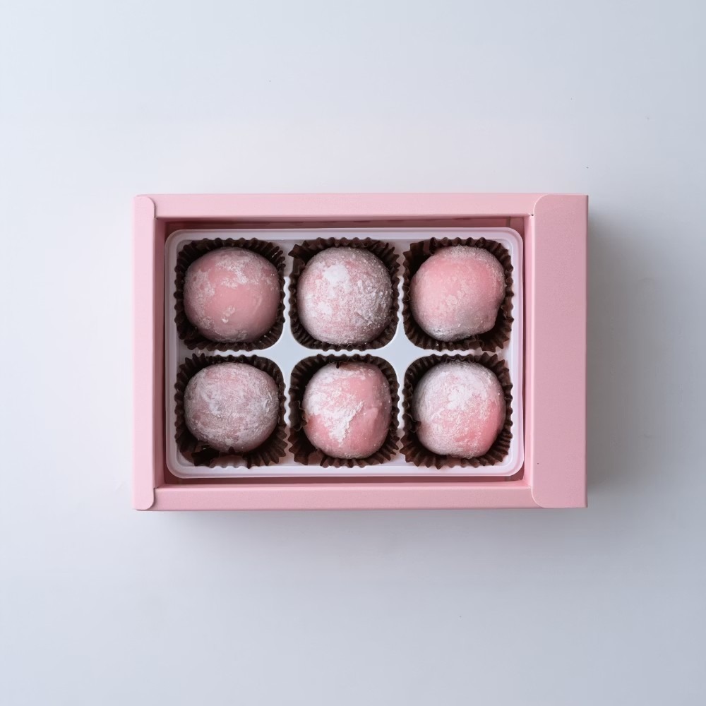 【栗卡朵洋菓子坊】草莓芝芝豆大福(6入/盒)-細節圖3