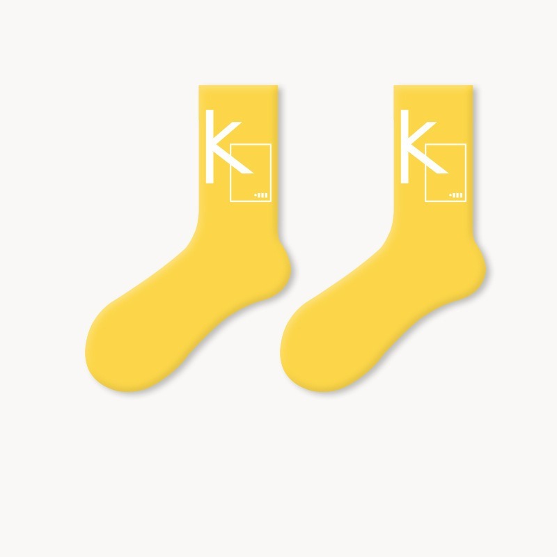 VYPST 現貨 ins個性字母中筒襪 純棉襪 素色 長襪 襪子 情侶襪 生日禮物 交換禮物 情人節禮物-細節圖5