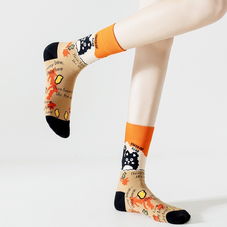 VYPST 現貨 法國油畫系列中筒襪 純棉襪 素色 長襪 襪子 百搭必備 生日禮物 交換禮物 情人節禮物-細節圖4