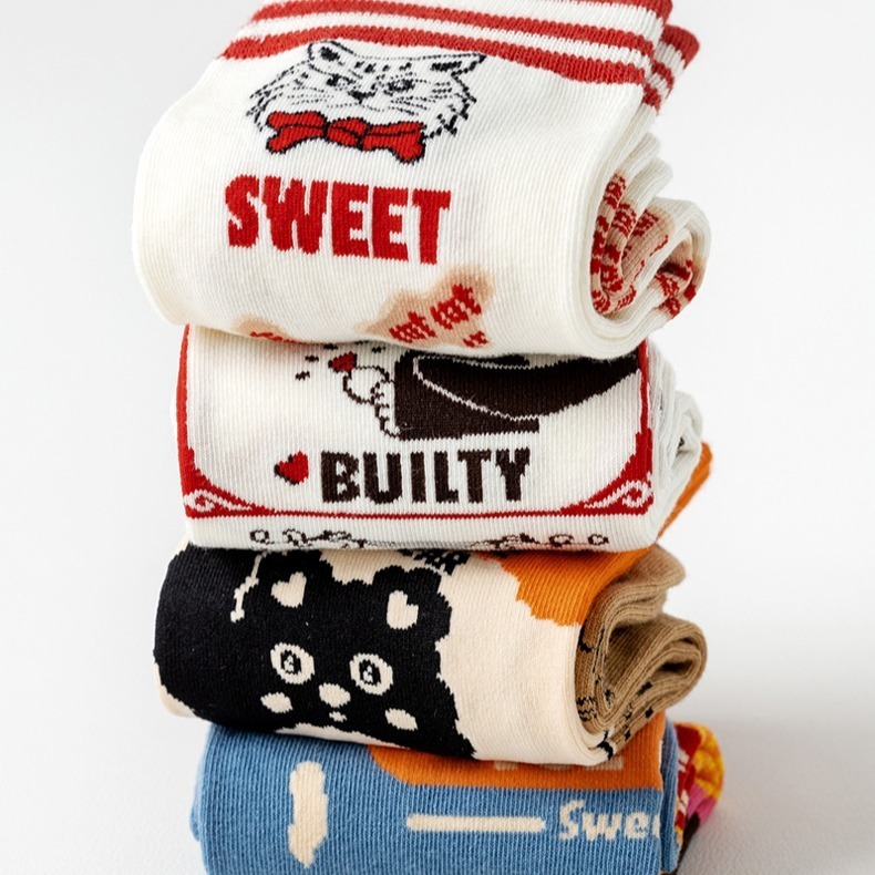 VYPST 現貨 法國油畫系列中筒襪 純棉襪 素色 長襪 襪子 百搭必備 生日禮物 交換禮物 情人節禮物-細節圖6