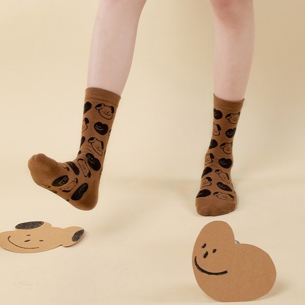 VYPST 現貨 趣味Hello系列中筒襪 純棉襪 素色 長襪 襪子 百搭必備 交換禮物 生日禮物 情人節禮物-細節圖5