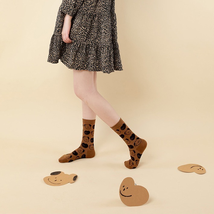 VYPST 現貨 趣味Hello系列中筒襪 純棉襪 素色 長襪 襪子 百搭必備 交換禮物 生日禮物 情人節禮物-細節圖6