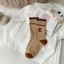 VYPST 現貨 美式字母刺繡保暖中筒襪 毛巾襪 純棉襪 素色 長襪 襪子 百搭必備 交換禮物 生日禮物 情人節禮物-規格圖8