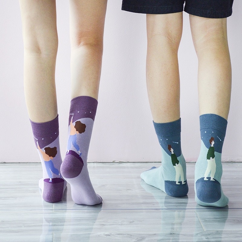 VYPST 現貨 設計感甜蜜情侶禮盒中筒襪 襪子 長襪 情侶襪 閨蜜襪  純棉襪 交換禮物 情人節禮物 生日禮物-細節圖7