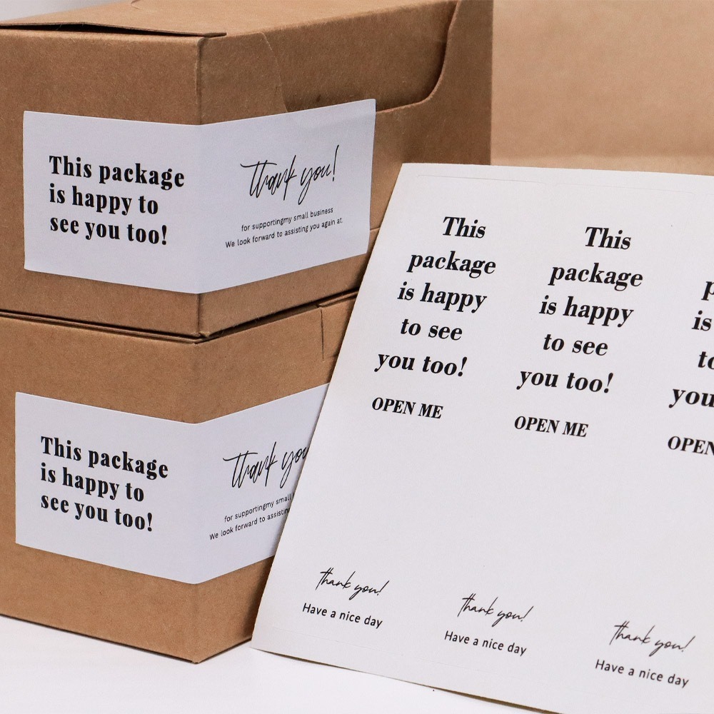 VYPST 現貨 簡約文字感謝出貨貼紙 破壞袋封口貼 感謝貼紙 賣家必備 貼紙 生日貼紙 禮物貼紙-細節圖2