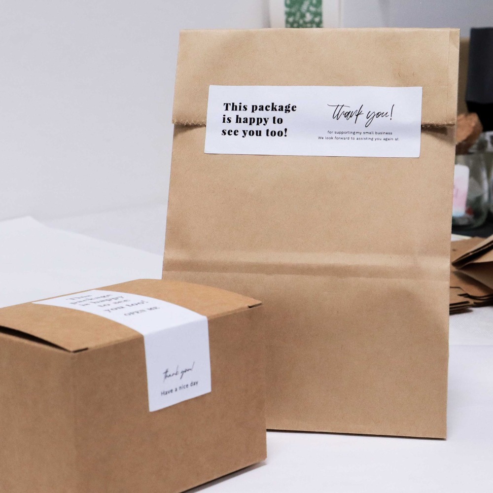 VYPST 現貨 簡約文字感謝出貨貼紙 破壞袋封口貼 感謝貼紙 賣家必備 貼紙 生日貼紙 禮物貼紙-細節圖3