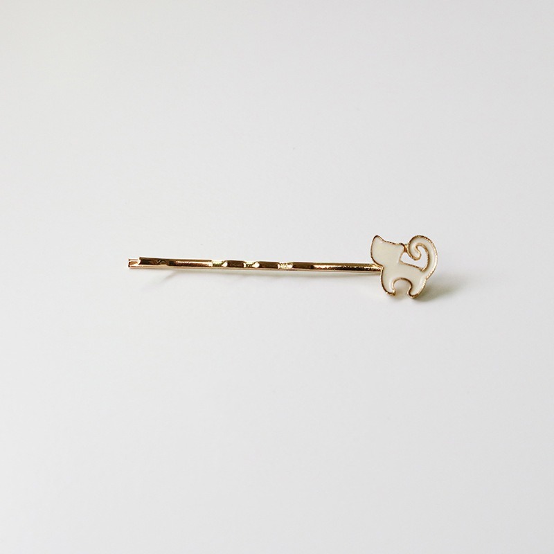 VYPST 現貨 簡約日系可愛小動物金色髮夾 瀏海夾 一字夾 波浪夾 交換禮物 生日禮物 情人節禮物-細節圖4