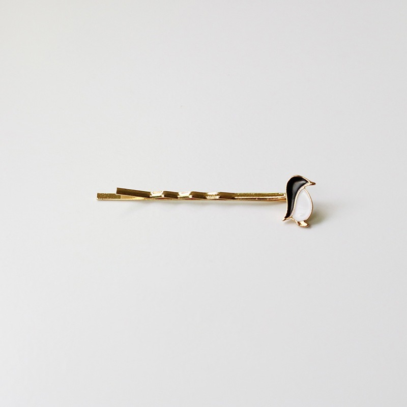 VYPST 現貨 簡約日系可愛小動物金色髮夾 瀏海夾 一字夾 波浪夾 交換禮物 生日禮物 情人節禮物-細節圖7