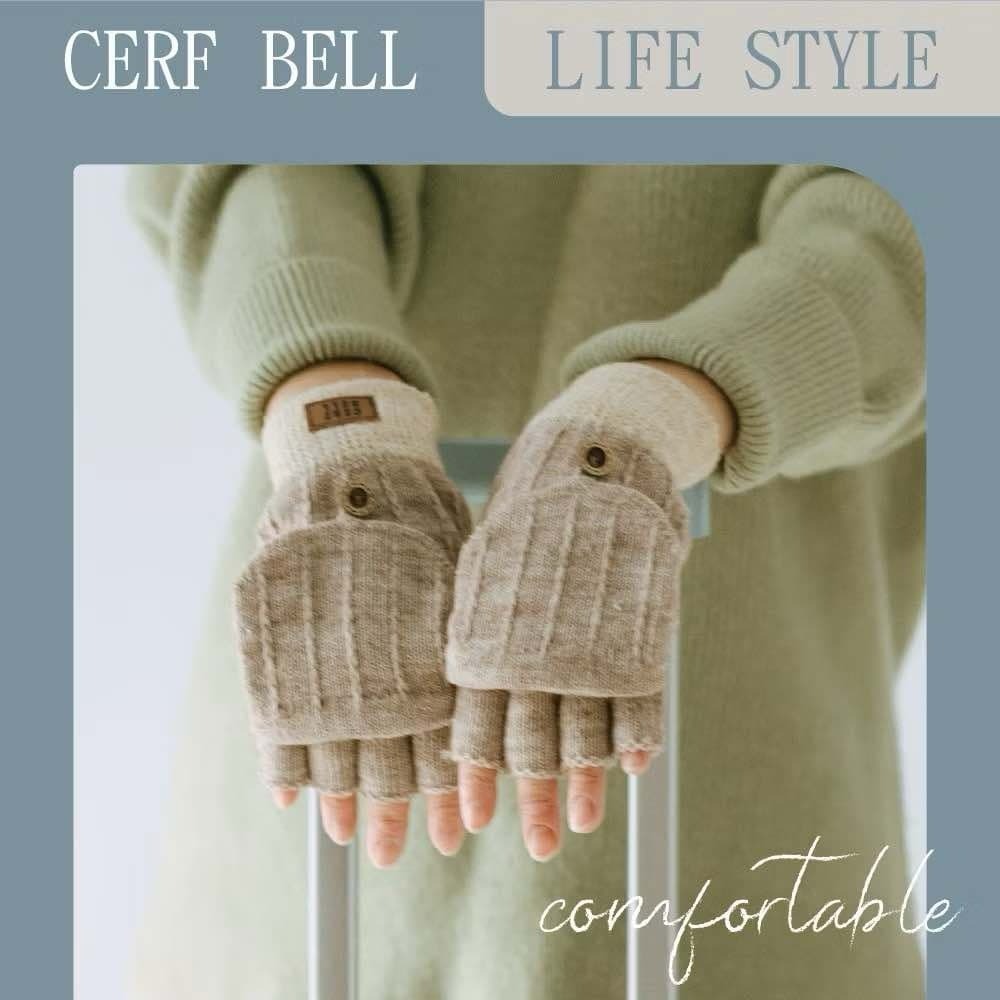 [bm]【瑟夫貝爾】針織釣魚手套 針織手套 保暖手套 男女適用 翻蓋手套 半指手套 台灣製造 250116-10#C-細節圖5