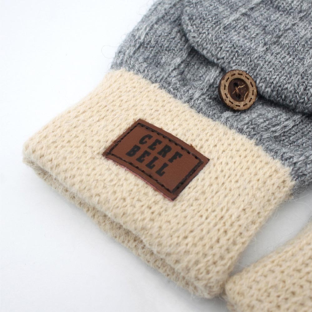 [bm]【瑟夫貝爾】針織釣魚手套 針織手套 保暖手套 男女適用 翻蓋手套 半指手套 台灣製造 250116-10#C-細節圖11