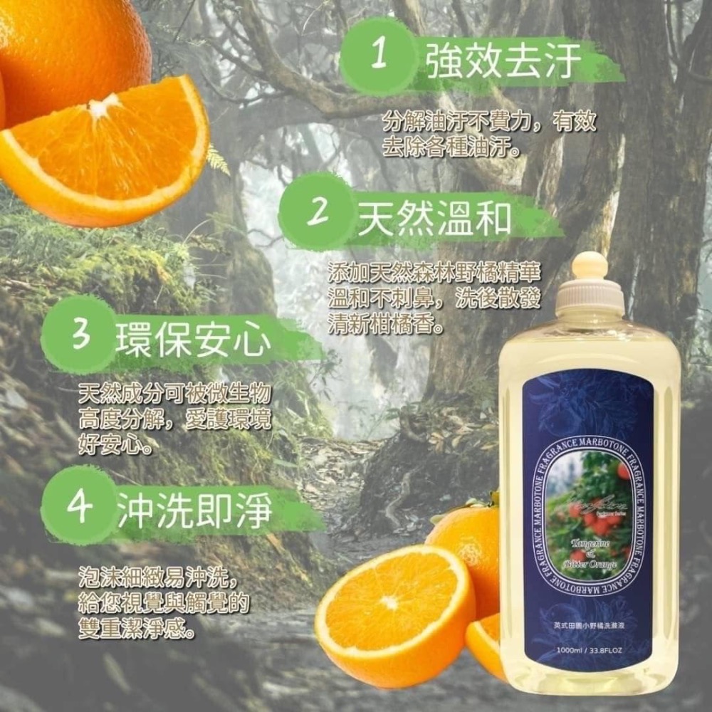 台灣製 1000ml 英式田園小野橘洗滌液 洗碗精-細節圖2