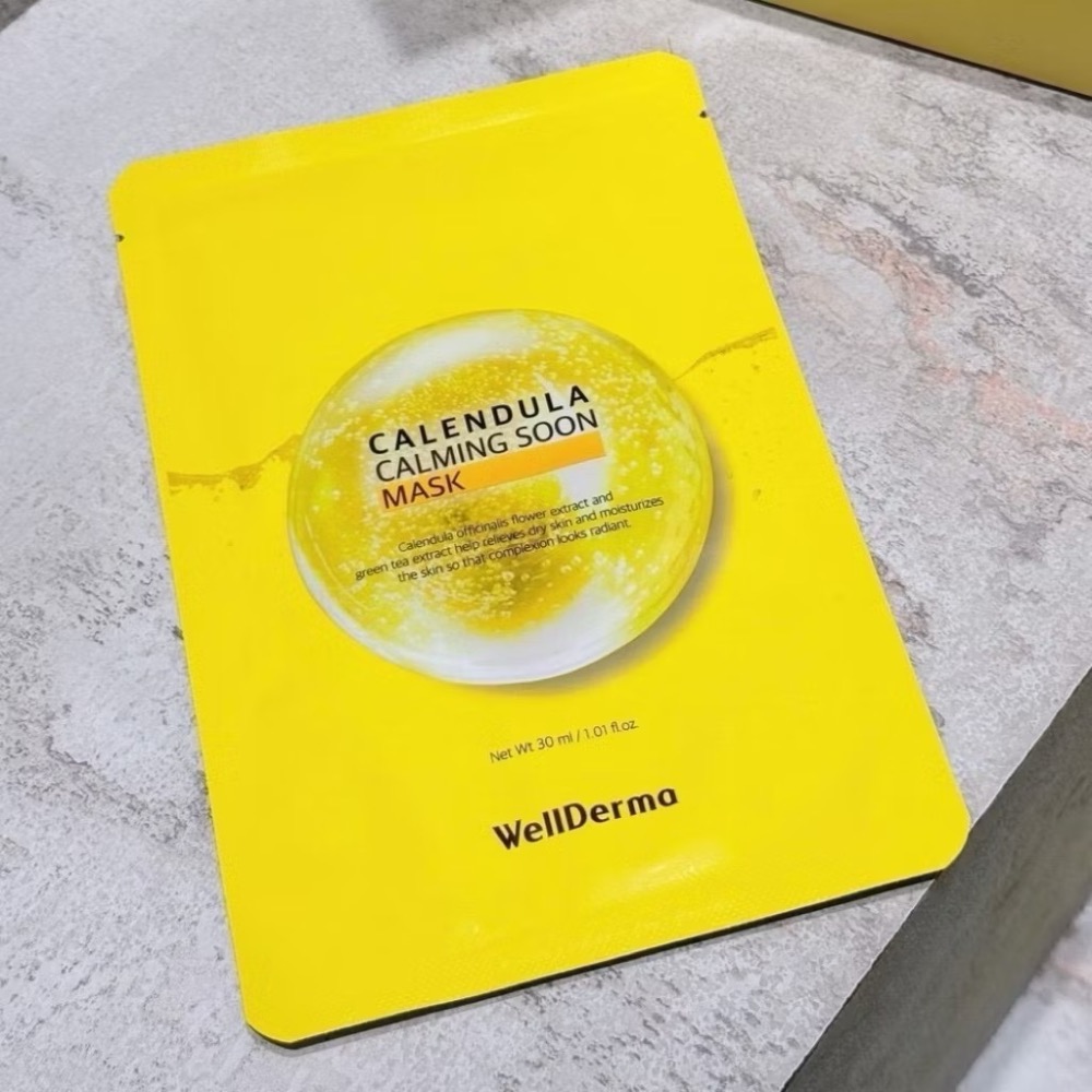 ⭐️現貨快速出貨⭐️ 韓國🇰🇷Wellderma 金盞花褪黑亮白罵人面膜30ml-細節圖2