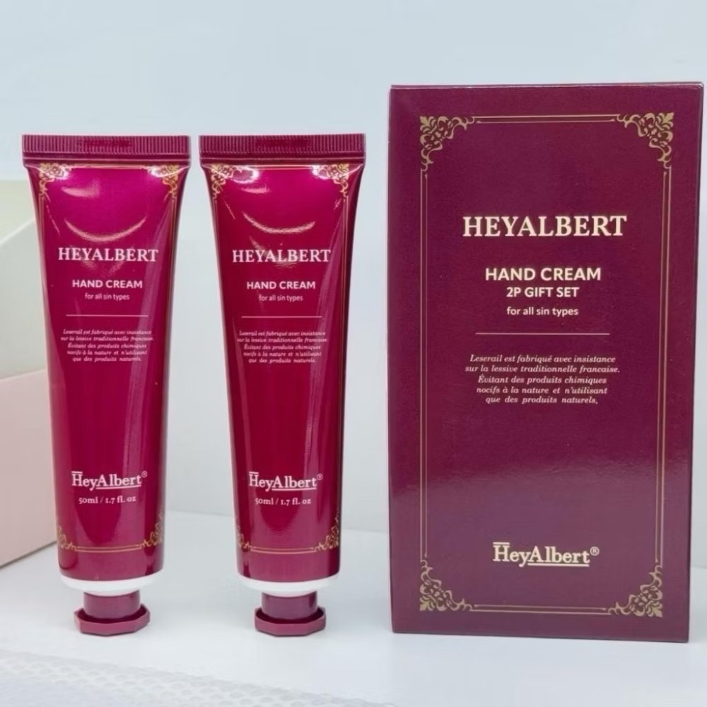 ⭐️現貨快速出貨⭐️ 韓國製造 Heyalbert頂級嫣紅 賦活香氛護手霜兩入組50ml+50ml (酒紅色包裝)-細節圖3