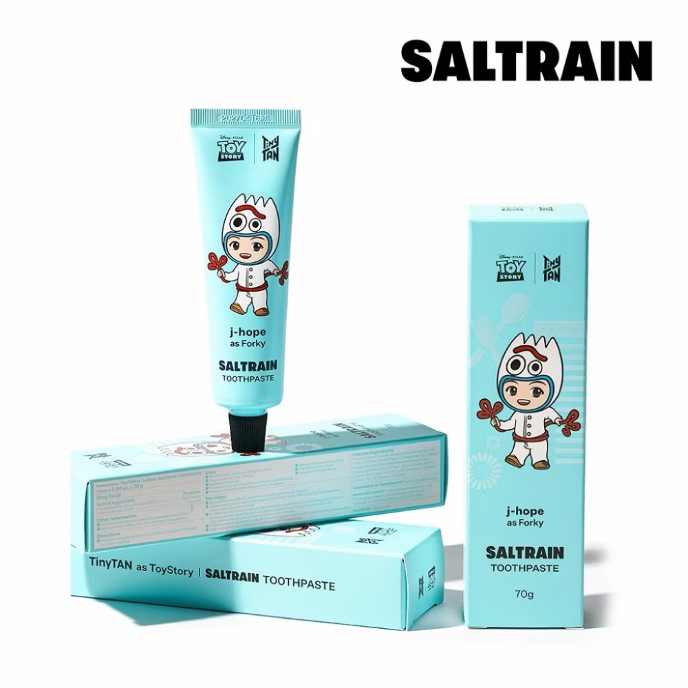 ⭐️現貨快速出貨⭐️ 正版韓國製造 防彈少年團聯名玩具總動員 護齦淨齒牙膏70g 藍色🩵j-hope款-細節圖5