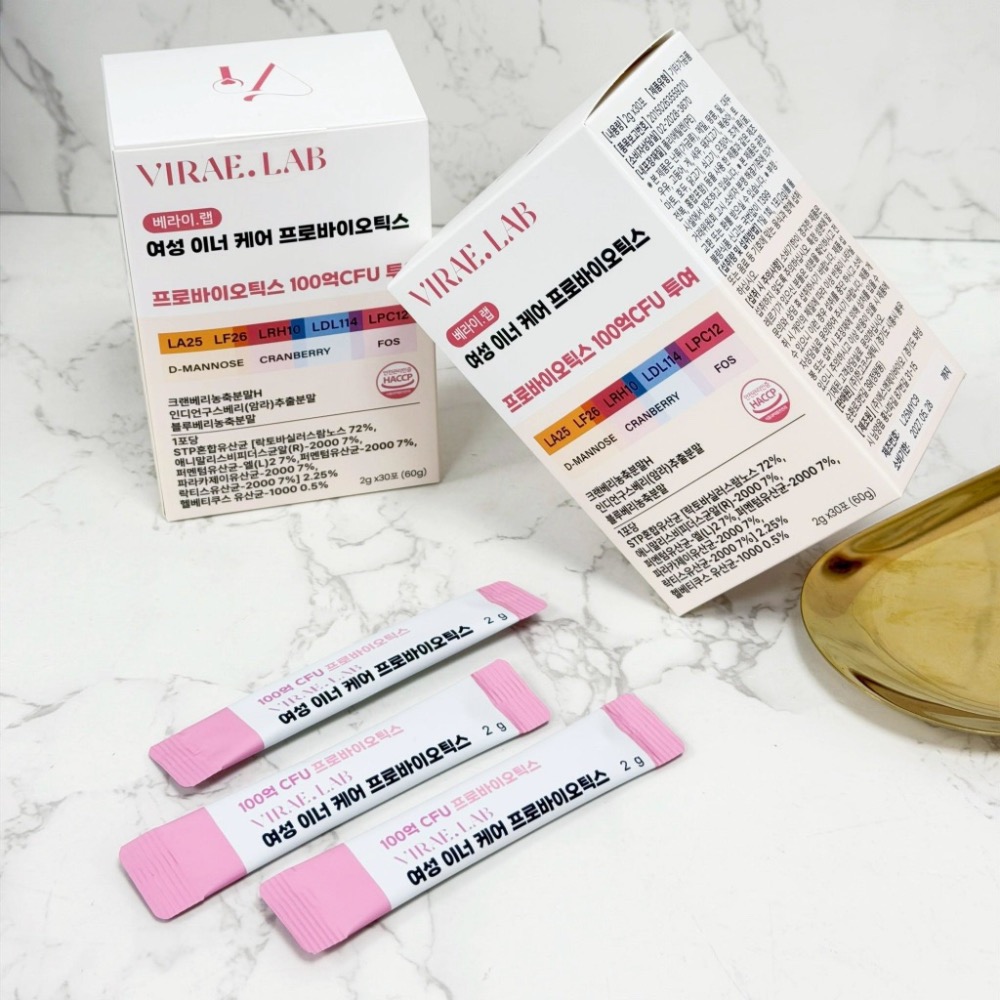 ⭐️現貨快速出貨⭐️ 韓國製造 VIRAE.Lab 100億CFU 女性專利私密益生菌2g × 30入-細節圖2