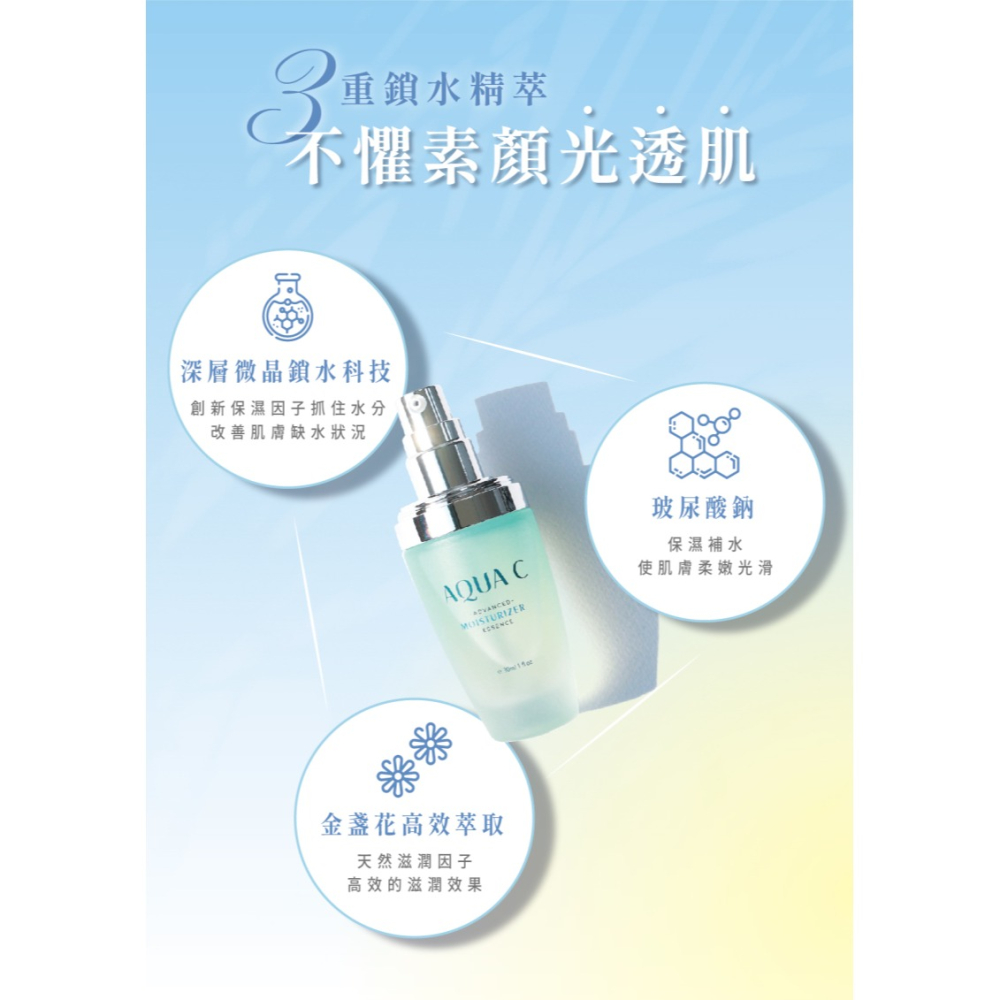 【AQUA C.花漾皙】 瞬導深效12HR™保濕精萃 (30ml)-細節圖4