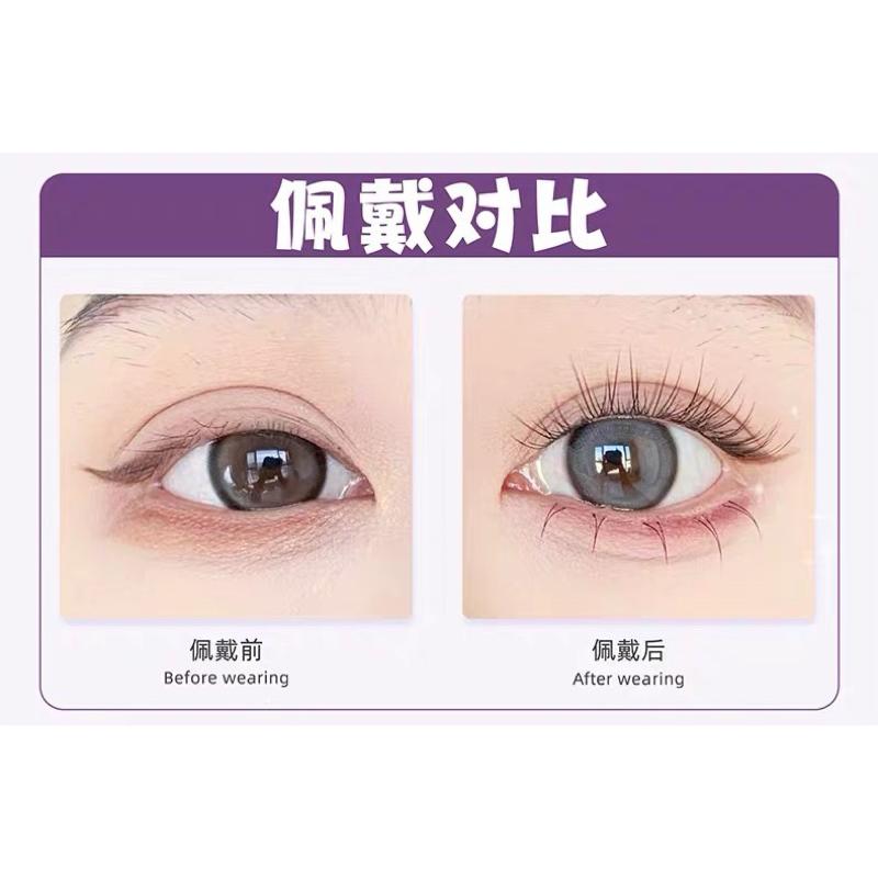 台灣🇹🇼出貨夢鹿懶人分段魚尾10排110段大容量细黑梗自然分段式 單簇假睫毛-細節圖3