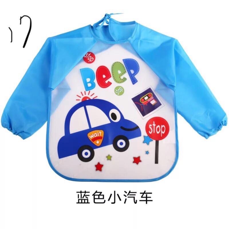 可愛卡通動物兒童長袖防水反穿衣 吃飯圍兜 畫畫服 免洗罩衣 長袖圍兜/寶寶吃飯衣/防水圍兜/反穿圍兜畫畫衣 防水衣-細節圖4