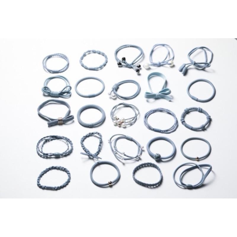 韓版24件髮圈 馬卡龍色系 罐裝24入 高彈力髮飾 韓式髮飾24件組-細節圖2