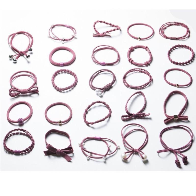 韓版24件髮圈 馬卡龍色系 罐裝24入 高彈力髮飾 韓式髮飾24件組-細節圖4