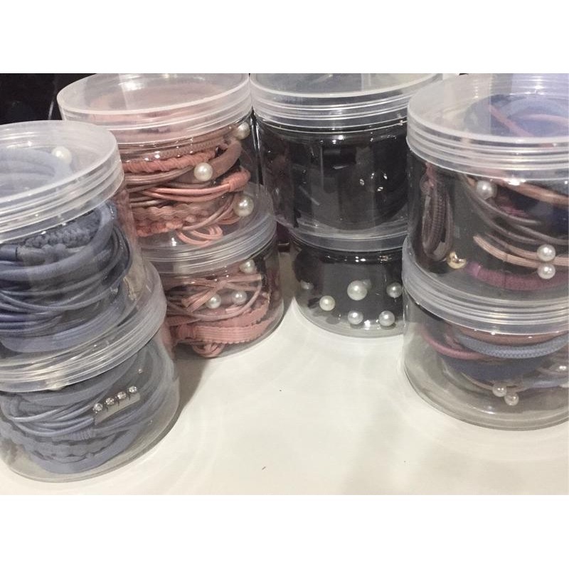 韓版24件髮圈 馬卡龍色系 罐裝24入 高彈力髮飾 韓式髮飾24件組-細節圖8