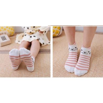 (清倉) 卡通系列 兒童襪 一組五雙 個性毛耳朵 生活趣味 中筒兒童襪 五雙組合套襪-細節圖2