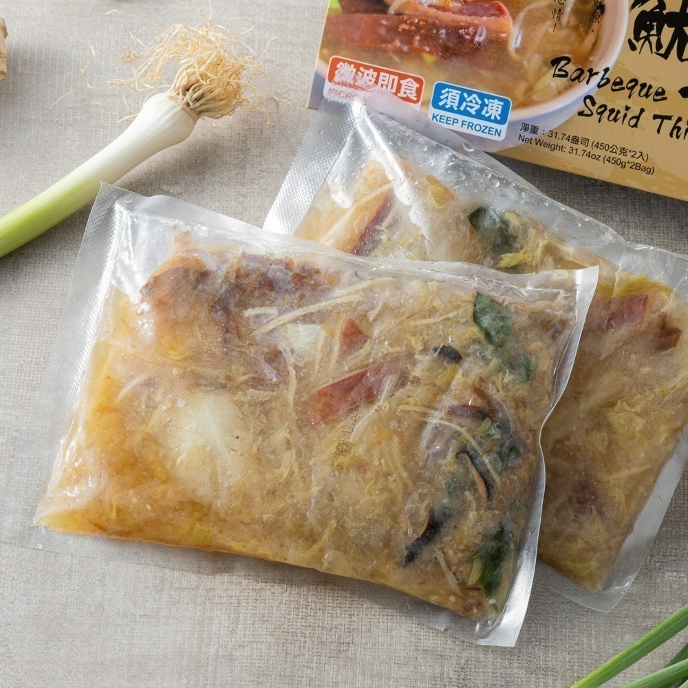 府城館SabaFish 台南小吃 沙茶魷魚羹(450g*2入/盒)★冷凍即時調理包★3盒超值組-細節圖4