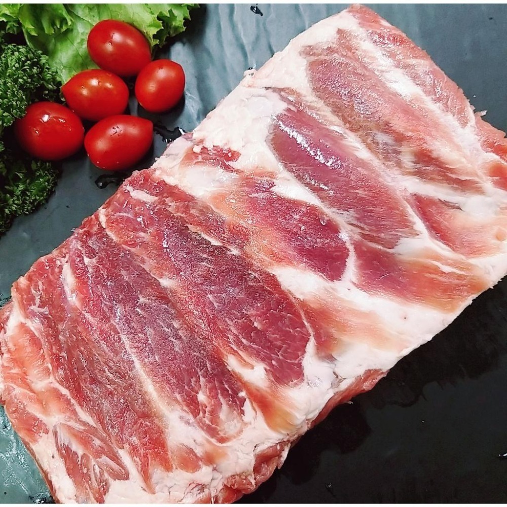 【全館999免運】大叔嚴選~溫體黑毛豬~豬肋排(整塊不切) 約600克±10%-細節圖2