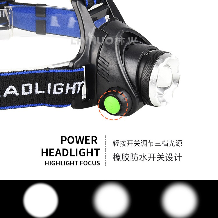 開發票 L2強光頭燈 LED 直充3.5 工作燈 汽車水電 釣魚 L2單頭燈130元不含電池 全套三件組189元-細節圖4