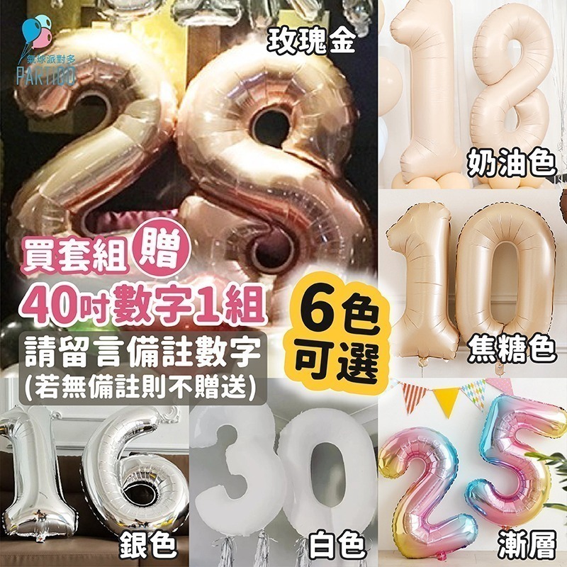 台灣現貨 氣球派對多🎉送40吋數字氣球/串燈 生日套餐  氣球派對  生日派對 氣球 生日佈置  慶生 告白 求婚-細節圖3