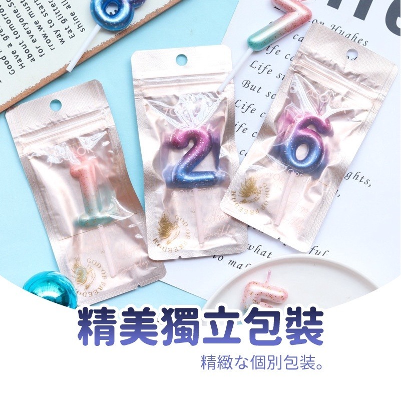 氣球派對多🎉數字蠟燭 生日蠟燭 造型蠟燭  漸層蠟燭 生日派對 週歲佈置 抓周 收涎 拍照道具 慶生 慶生蠟燭-細節圖2