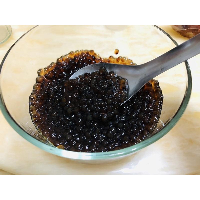 珍珠粉圓 批發600g 營業指定用 生粉圓 工廠大量批發 黑糖 台灣製 中粉圓 黑糖珍珠 中小珍 現貨-細節圖2