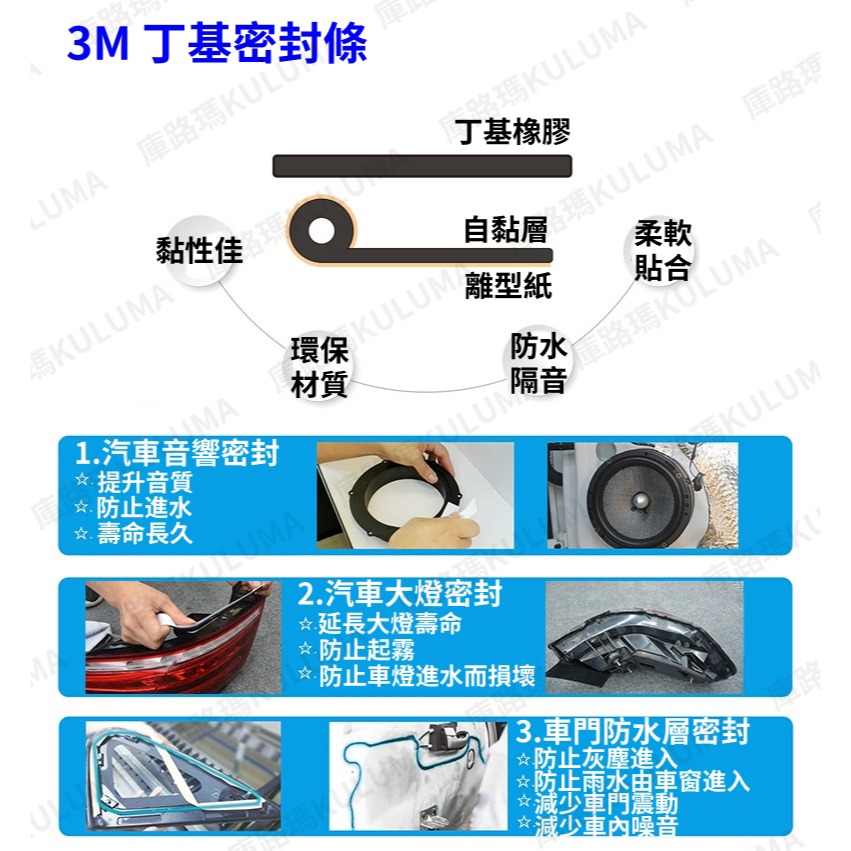 3M 汽車大燈 車門 音響 密封用蛇膠【庫路瑪】【3M-06】現貨開發票! DIY 汽車 防水 靜音工程-細節圖5