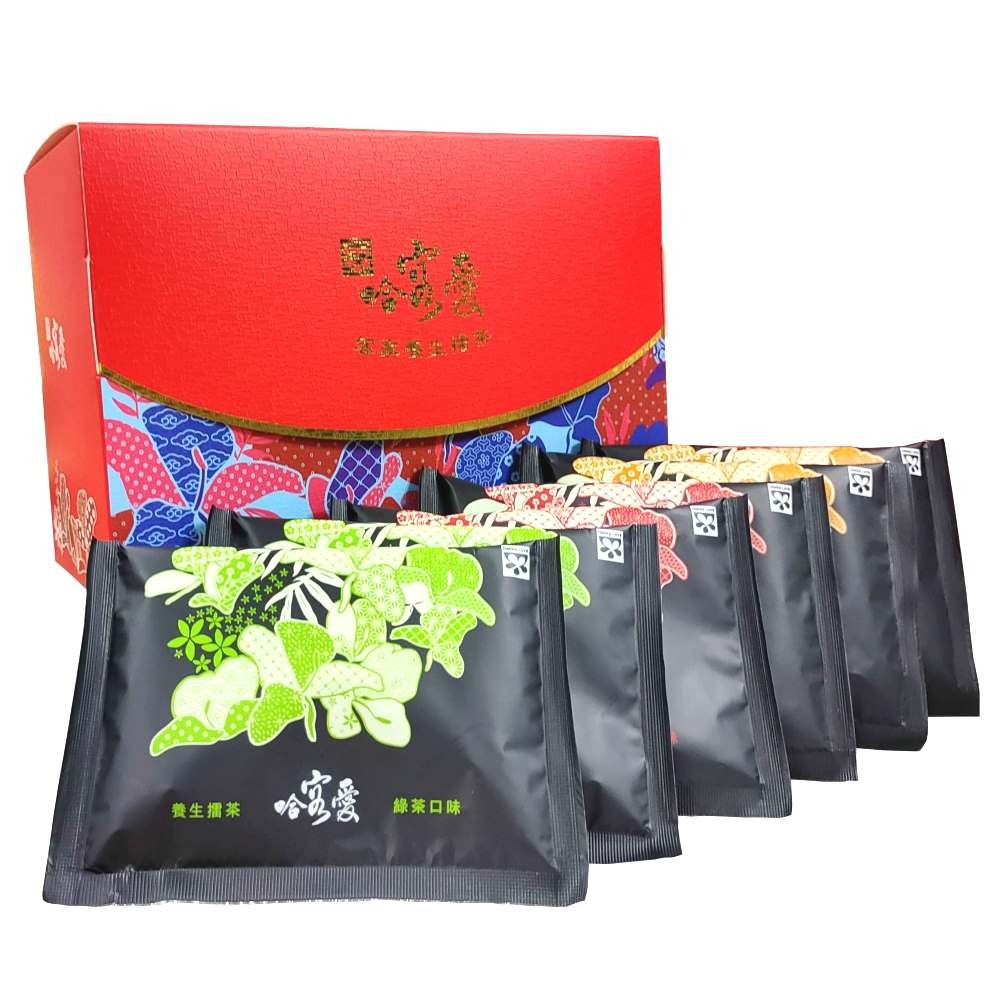 【啡茶不可】哈客愛3種口味綜合擂茶組(38gx15入/盒)內含抹茶、紅棗、杏仁3種口味-細節圖2