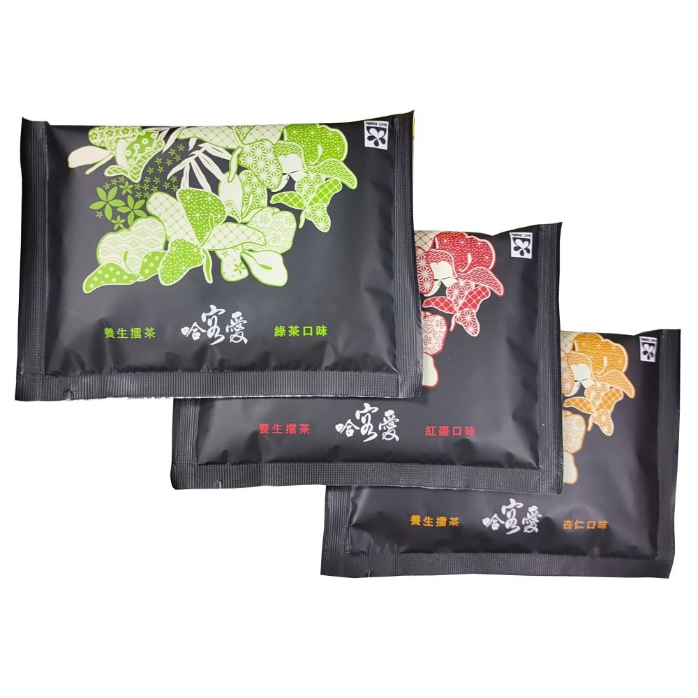 【啡茶不可】哈客愛3種口味綜合擂茶組(38gx15入/盒)內含抹茶、紅棗、杏仁3種口味-細節圖3