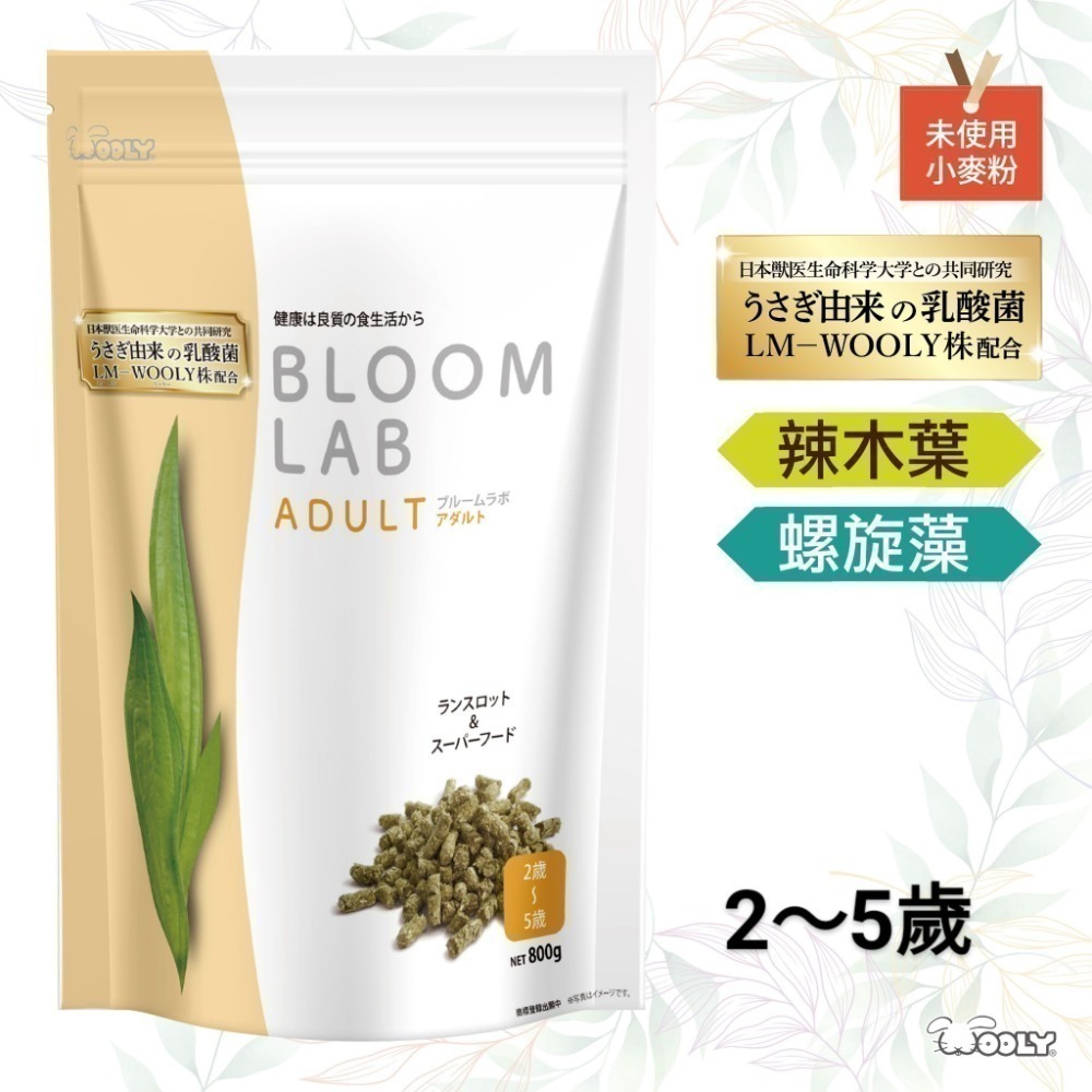◆趴趴兔牧草◆日本WOOLY 花開飼料系列 幼兔/成兔/老兔/特殊兔 800克-規格圖1