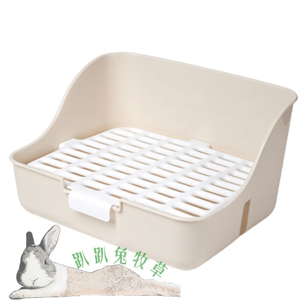 ◆趴趴兔牧草◆【新色上市】Carno大四角塑膠便盆 粉藍黃白 兔 不卡便-規格圖1
