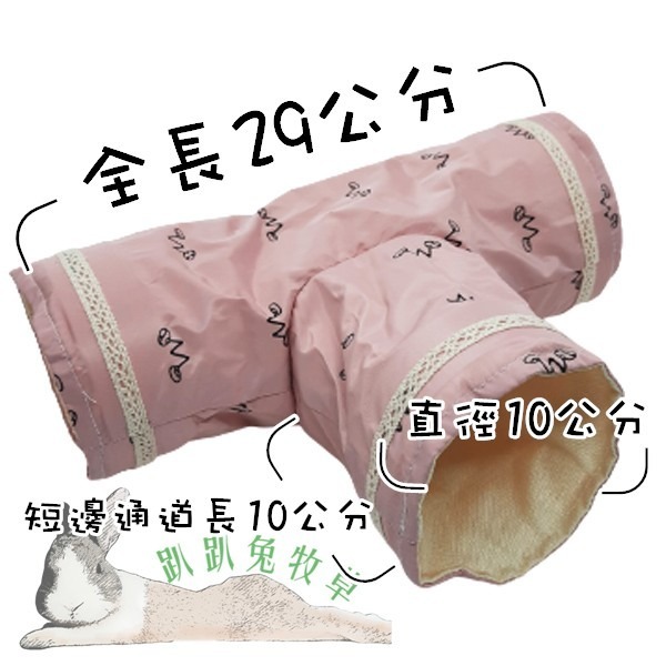 ◆趴趴兔牧草◆粉嫩雙色 寵物三通隧道 天竺鼠 藍/粉-細節圖3