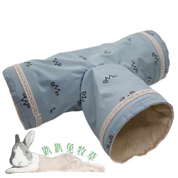 ◆趴趴兔牧草◆粉嫩雙色 寵物三通隧道 天竺鼠 藍/粉-規格圖3
