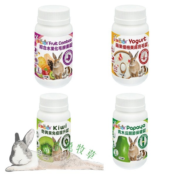 ◆趴趴兔牧草◆Petty Man 保健品系列 美膚亮毛 關節保健 化毛酵素 盒裝20錠/罐裝100錠-細節圖2