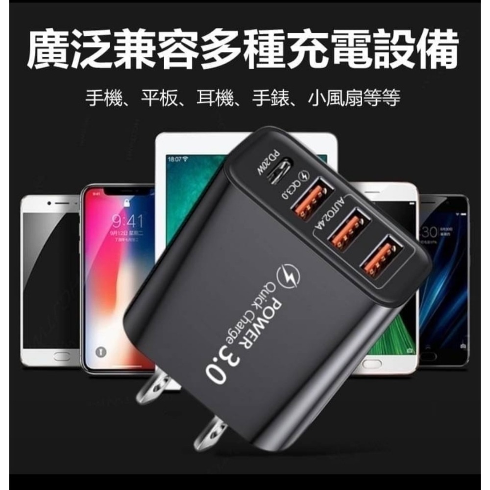 QC3.0+2.4A快速充電，超快充多孔充電頭-細節圖4