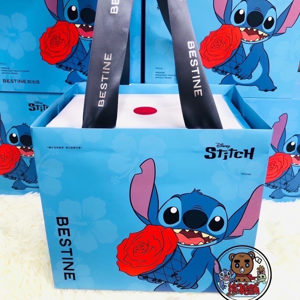【現貨】迪士尼&BESTINE 聯名 史迪奇 永生玫瑰花  星際寶貝 公仔 Stitch 擺飾-細節圖4