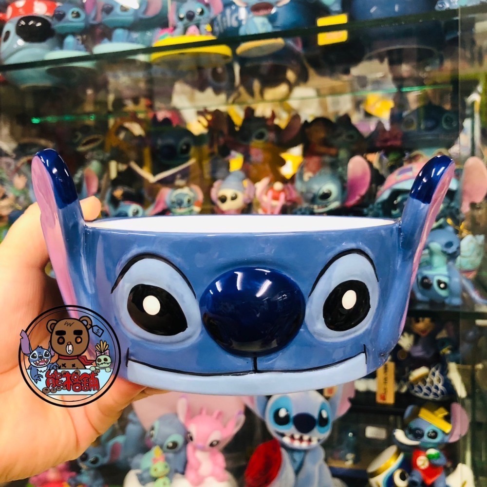 買史迪奇送安琪【現貨】迪士尼 星際寶貝 史迪奇 造型 沙拉碗   陶瓷碗 水果碗-細節圖2