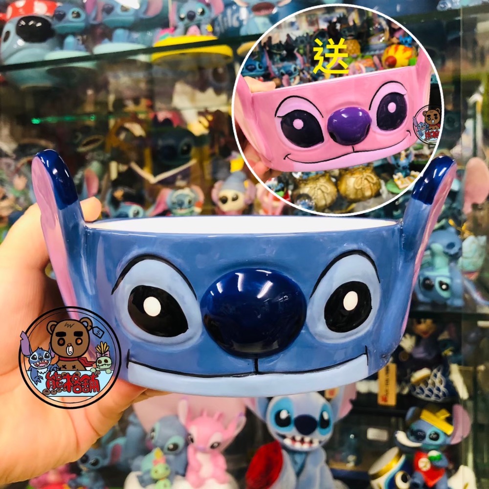 買史迪奇送安琪【現貨】迪士尼 星際寶貝 史迪奇 造型 沙拉碗   陶瓷碗 水果碗-細節圖8