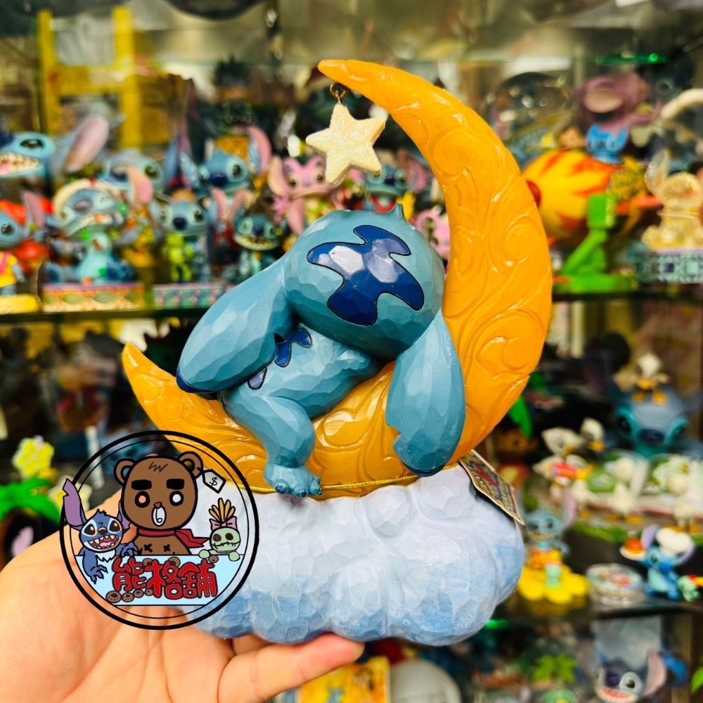 【現貨】Enesco 史迪奇 小金 月亮 Led燈 月亮燈 醜ㄚ頭 迪士尼 星際寶貝 塑像 公仔 熊格舖-細節圖3