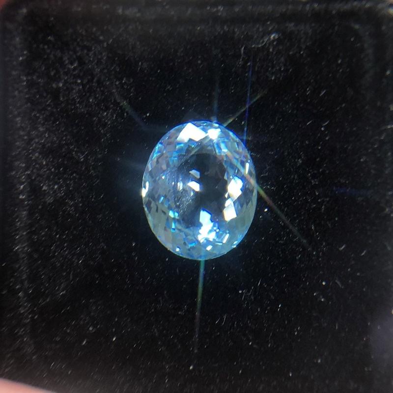 【艾爾莎寶石】14.77ct 頂級淨度IF！純淨藍！天然瑞士藍拓帕石Swiss Blue Topaz-細節圖2