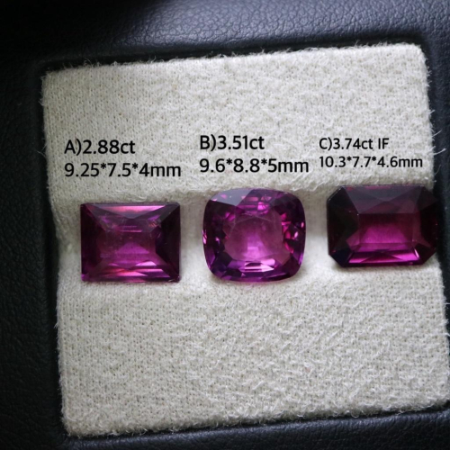 【艾爾莎寶石】品項A 2.88ct 頂級亮紫色！火光超強！天然無燒紫牙烏 玫瑰石榴石 Rhodolite 高淨度火光強